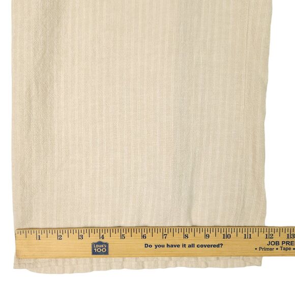 Ellen Tracy Pants Womens M Beige Striped Cropped Wide Leg 100% Linen Lagenlook - Picture 12 of 12